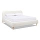 preview thumbnail 10 of 19, Roman Boucle Faux Sherpa Curved Headboard Upholstered Platform Bed