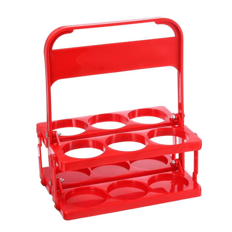 Foldable Plastic Drink Carrier with Handle, Beverage Delivery Holder