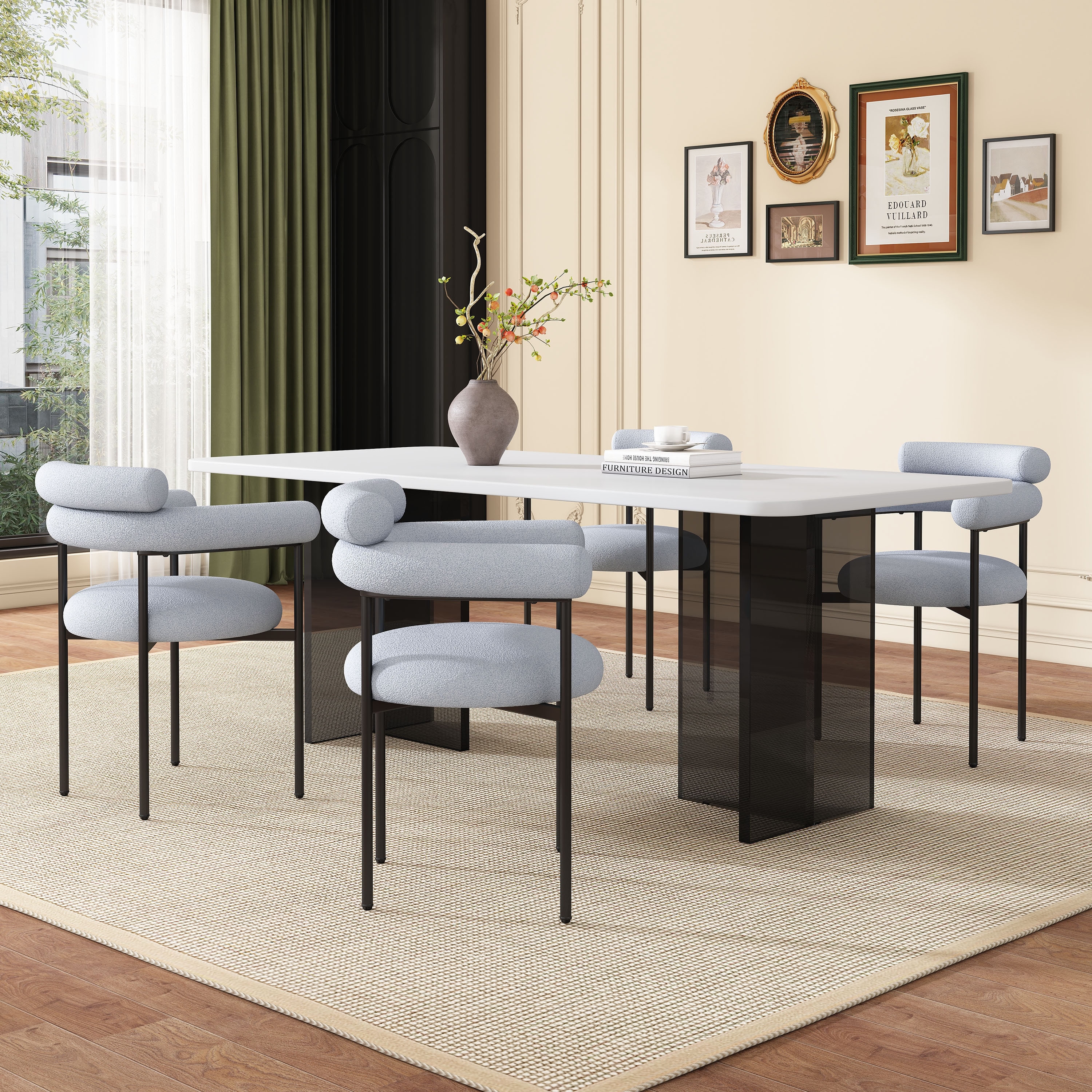 Dining Chairs set of 2 Upholstered Side Chairs Adjustable Kitchen Chairs Accent Chair Cushion Upholstered Seat with Metal Legs Bed Bath Beyond 40208995