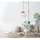 preview thumbnail 2 of 9, Elian 1-Light Plug in Pendant with frosted white shade - 8" Diameter