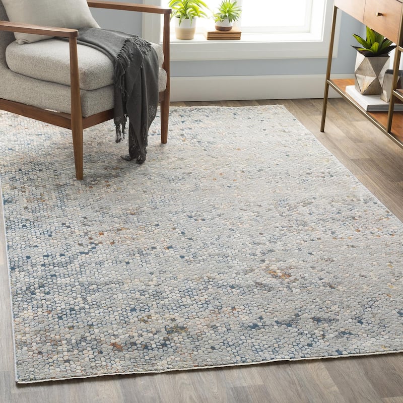 Livabliss Industrial Presidential Abstract Area Rug - Ivory/Deep Teal - 2' x 3'3"