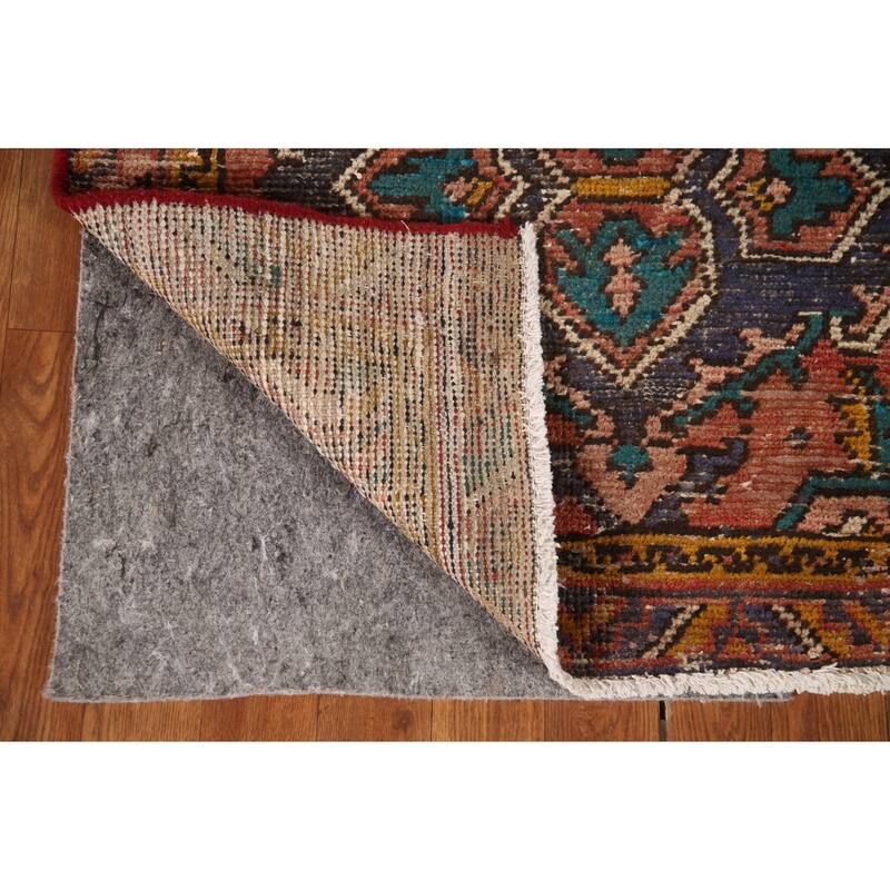 Vegetable Dye Hamedan Persian Vintage Runner Rug Geometric Wool Carpet - 2'11"x 10'1"