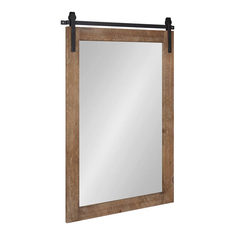 Kate and Laurel Cates Rustic Rectangular Wall Mirror - 24x38 - Rustic Brown