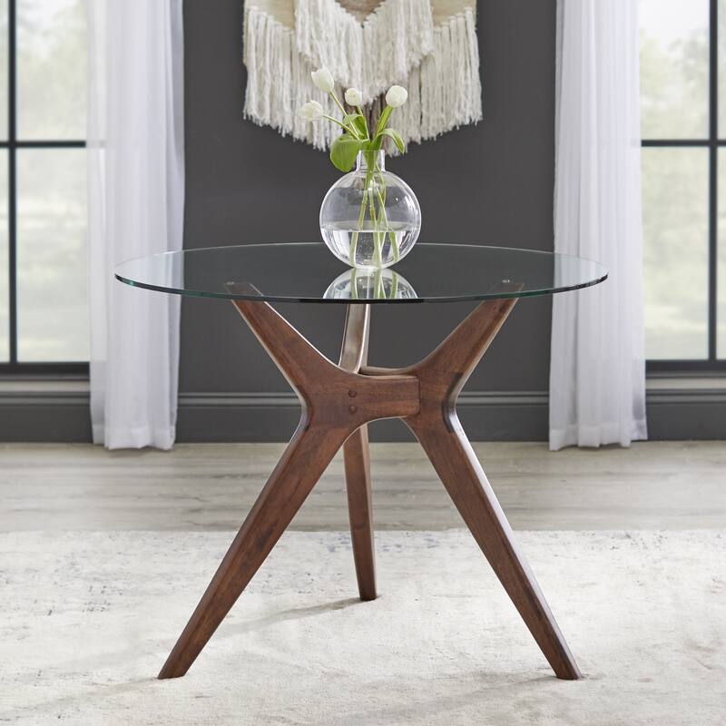 Lifestorey Toni Solid Wood and Glass Dining Set