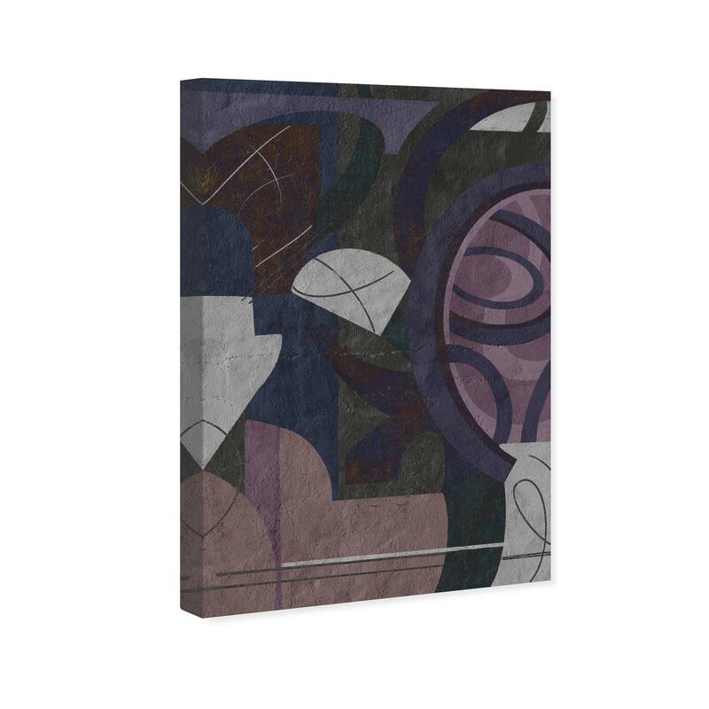 Wynwood Studio Canvas Abstract Inverse Paths Abstract Purple and Traditional Wall Art Canvas Print
