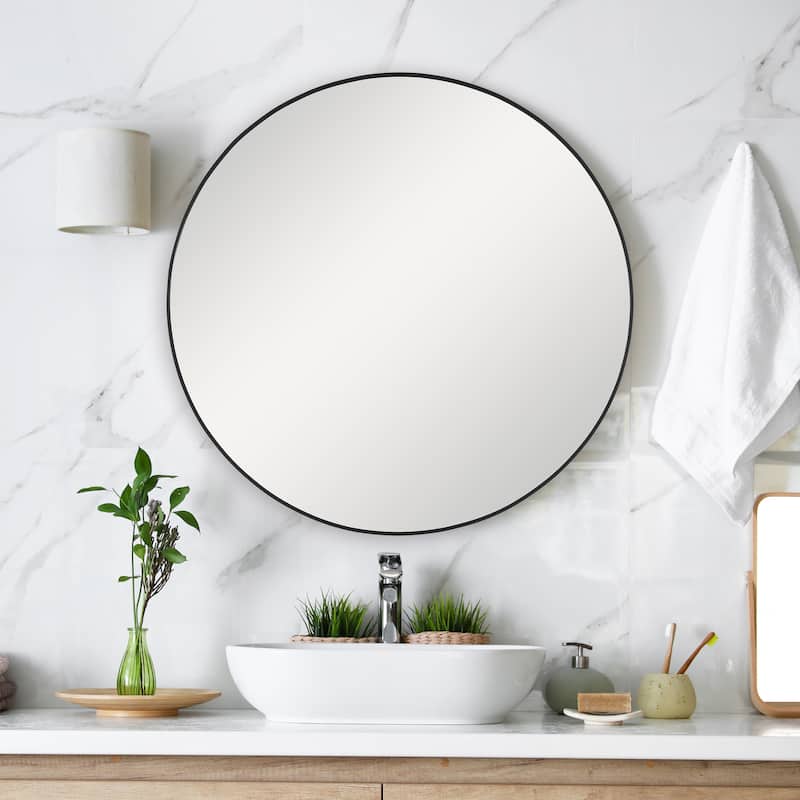 Copper Grove Aluminum Thin-framed Round Mirror