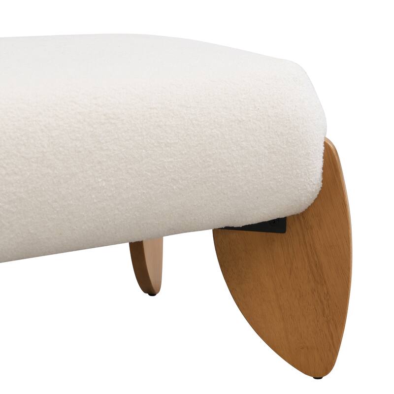 Christopher Knight Home - Clara White Boucle Ottoman Bench - 48" W x 19.5" D x 17" H