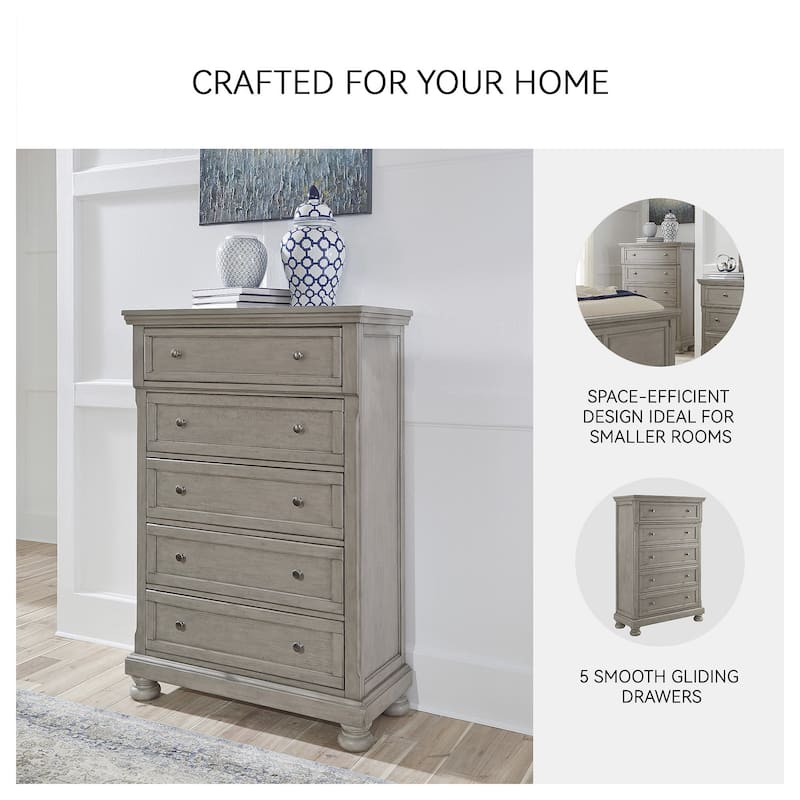Signature Design by Ashley Canterbury Burnished Grey Five Drawer Chest