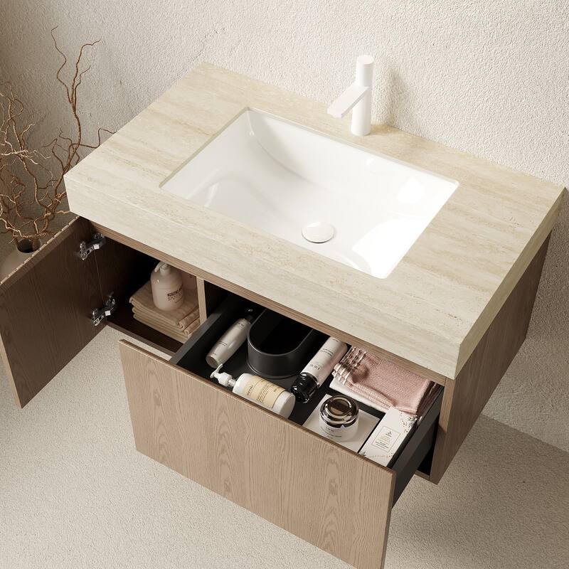 Mondern Floating Bathroom Vanity with 1 Pre-drilled Faucet Holes