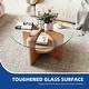 preview thumbnail 8 of 8, Moasis Round 2-Tier Glass Top Coffee Table