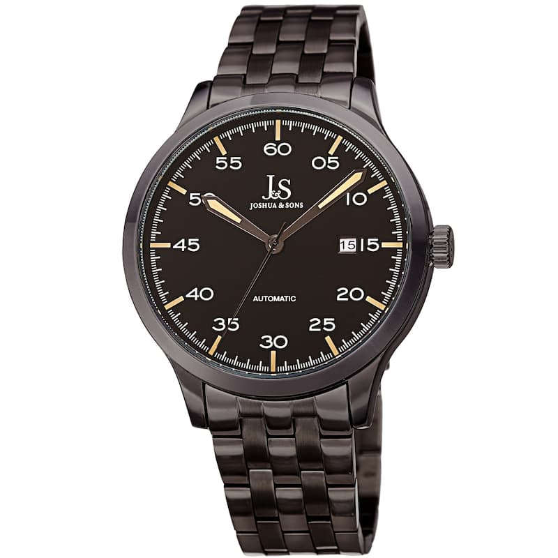 Joshua & Sons Men's Date Automatic Stainless Steel Bracelet Watch