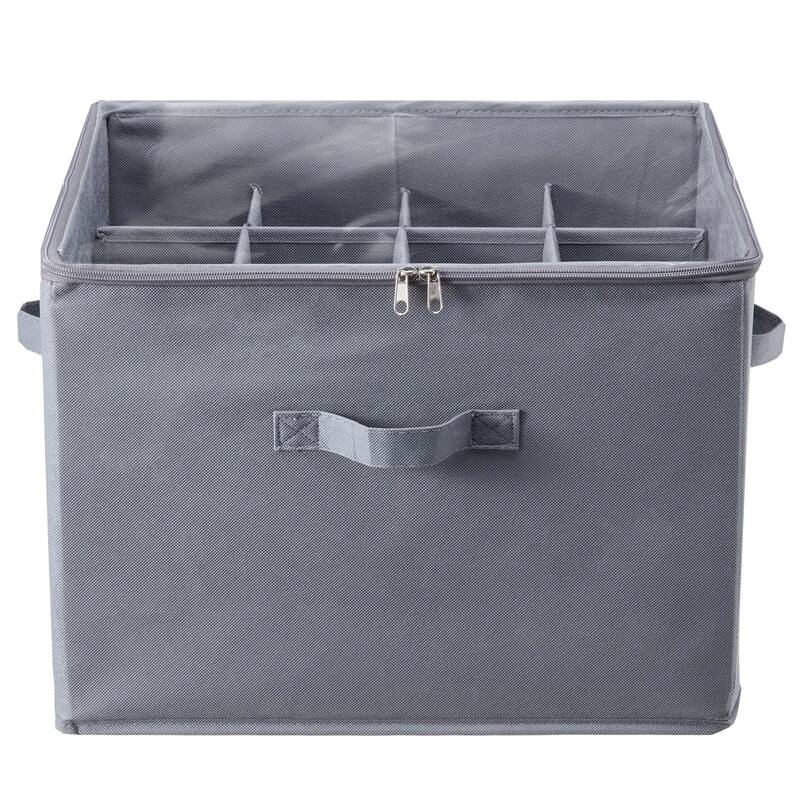Under Bed Shoe Organizer with Dividers and Clear Cover for Storage - 17 x 17 x 12.4 in