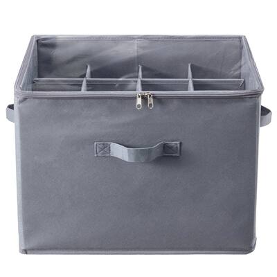 Under Bed Shoe Organizer with Dividers and Clear Cover for Storage - 17 x 17 x 12.4 in