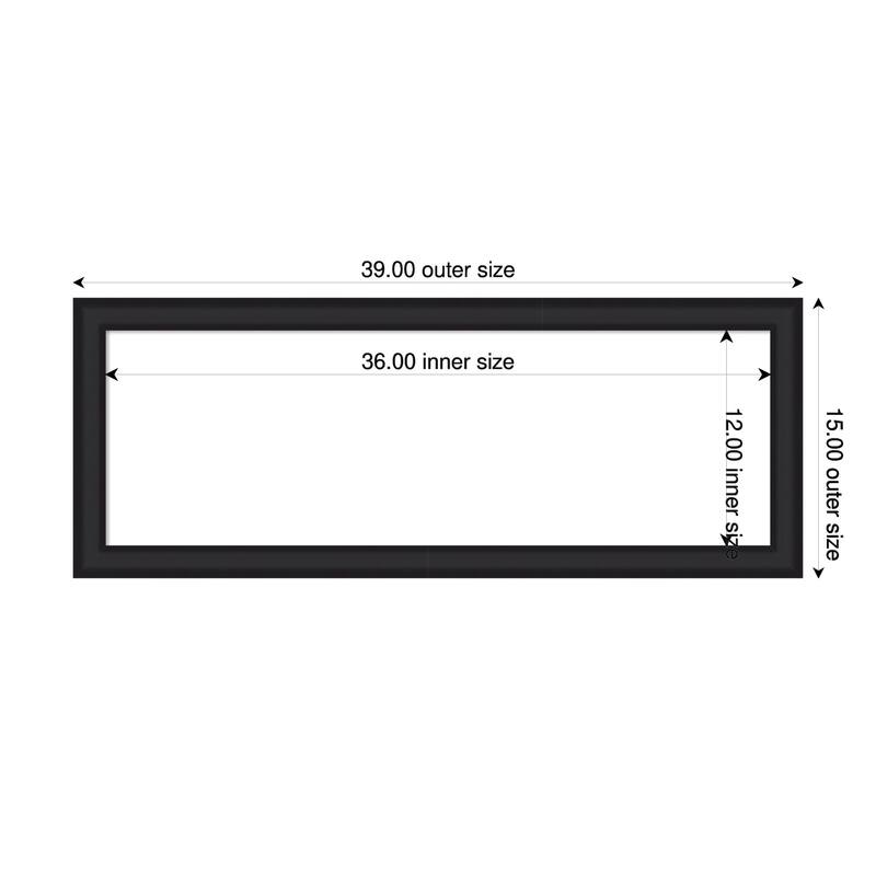 Oliver Narrow Framed Dry Erase Magnetic Board - 39 x 15 in - Oliver Black Narrow