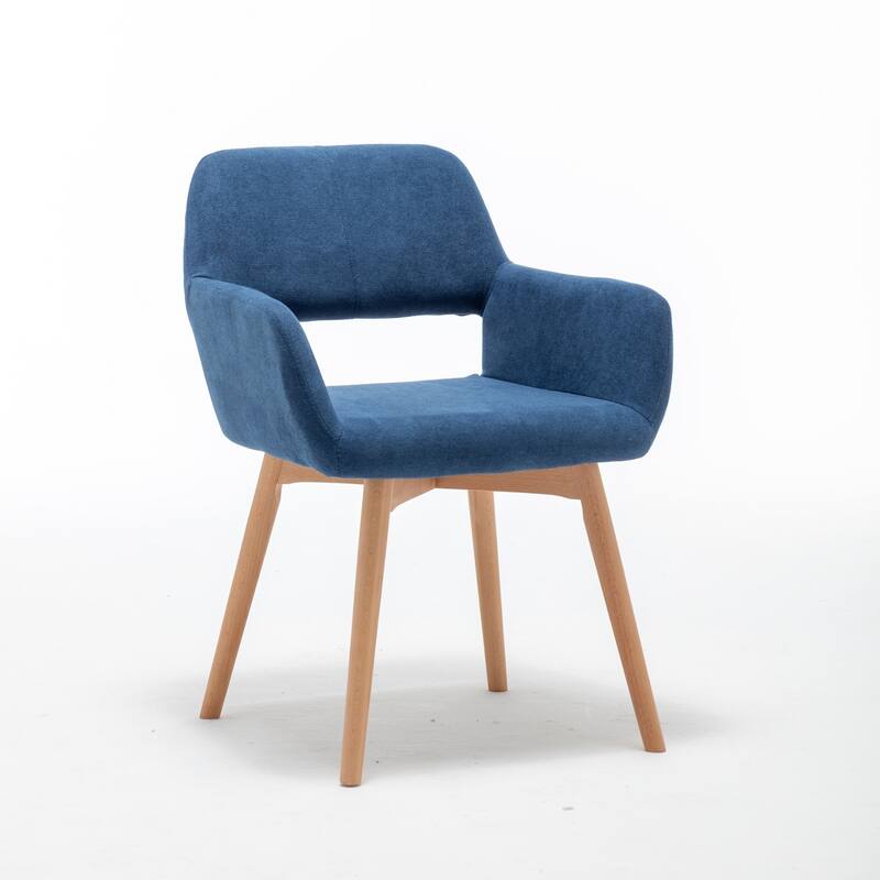GTU Furniture 2pcs Modern Velvet Wood Leg Arm Accent Chair for Bedroom Living room set - Blue
