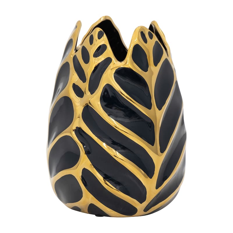 Sagebrook Home Leaf Ceramic Accent Vase