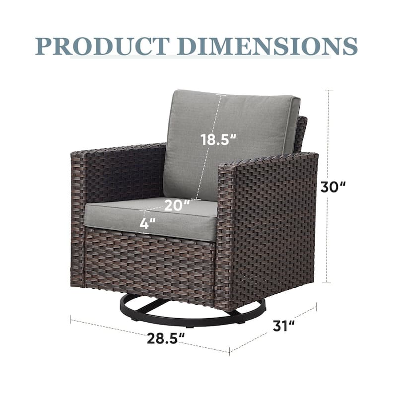 Outdoor Swivel Glider Chairs with Soft Cushion