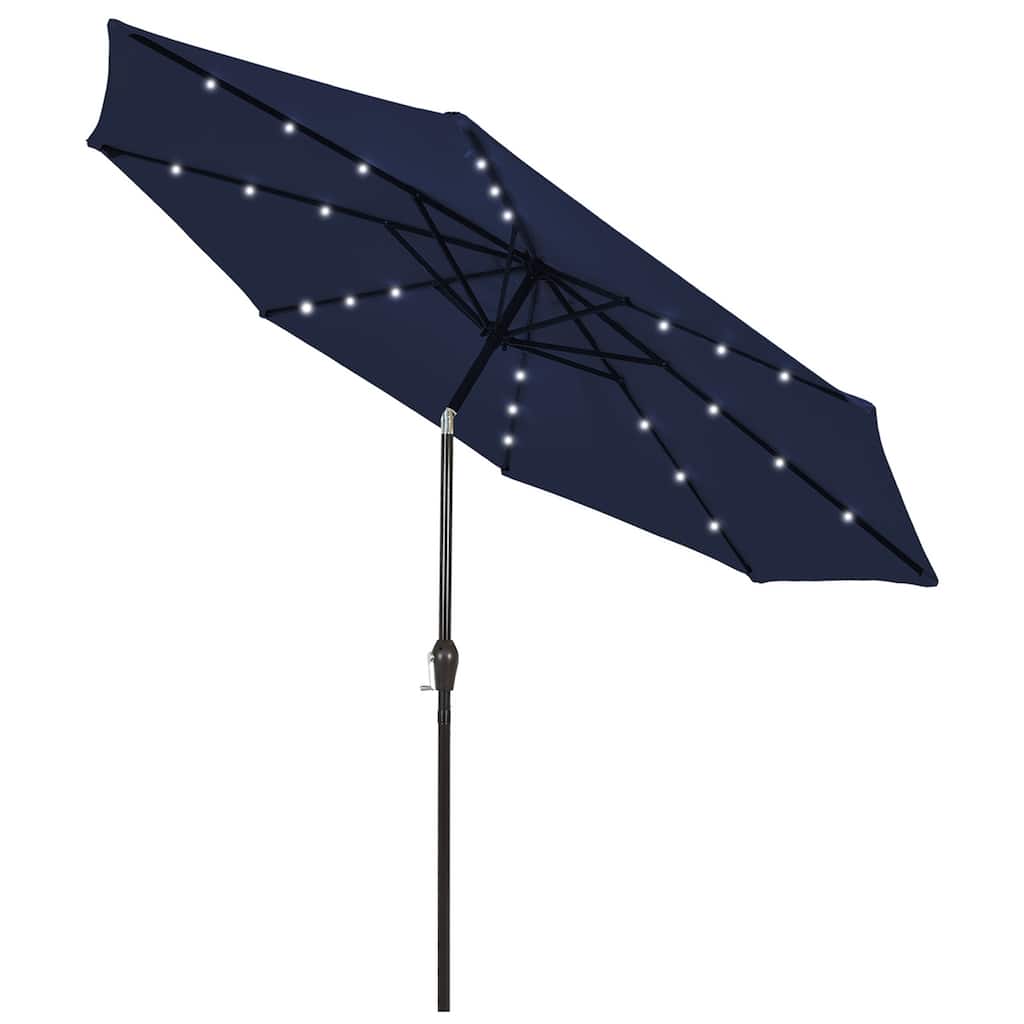 Costway 9 FT Patio Solar Umbrella LED Patio Market Steel Tilt with