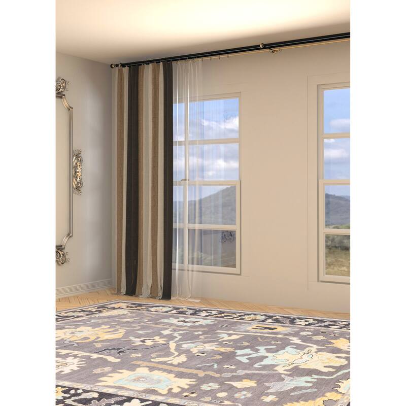 ECARPETGALLERY Hand-knotted Modern Oushak Dark Grey Wool Rug - 10'1 x 14'1