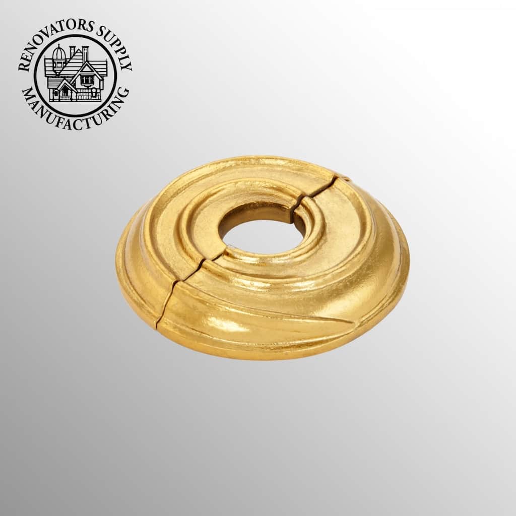 Brass Radiator Flange Spiral 1/2" (IPS) Pipe Flange: 7/8" I D; 3-1/8" OD Renovators Supply
