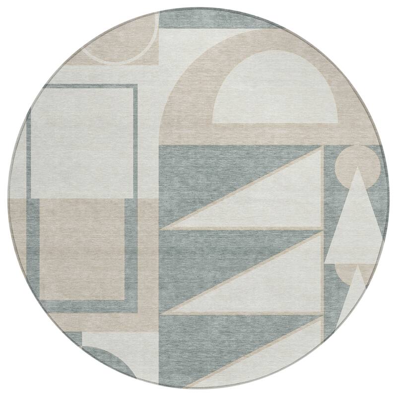 Machine Washable Indoor/ Outdoor Modern Crowley Chantille Rug