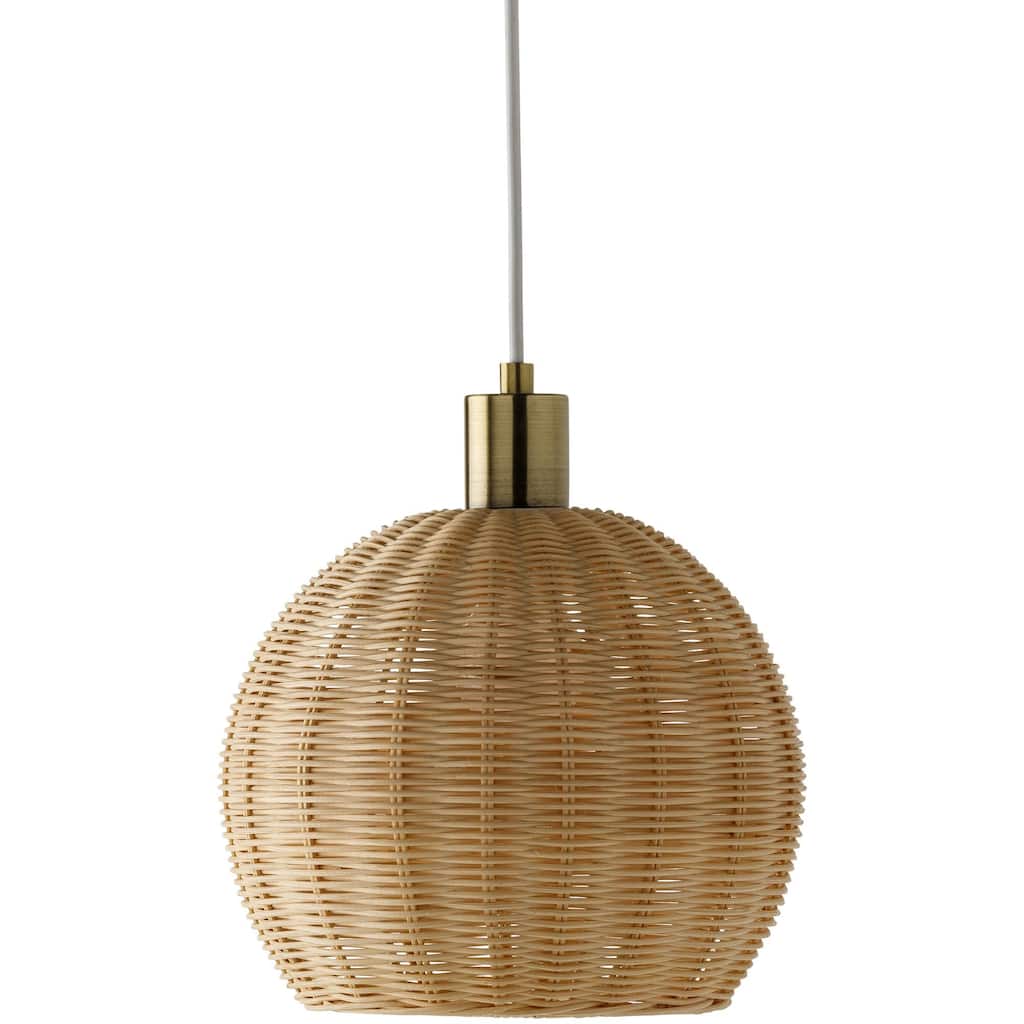 Innox Natural Rattan & Brushed Brass Pendant Light