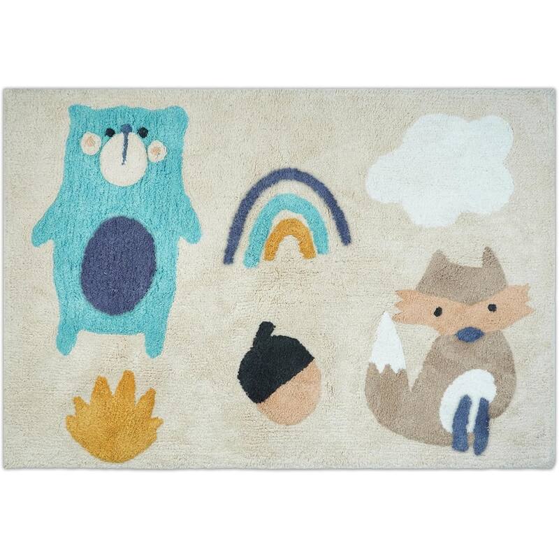 HomeRoots Juvenile/Youth Contemporary Rectangle Area Rug - 48.00 in. x 32.00 in. x 0.30 in.