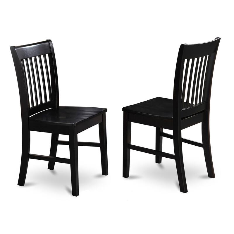 East West Furniture 5 Piece Kitchen Table Set- a Dining Table with Butterfly Leaf and 4 Solid Wood Seat Chairs, Black