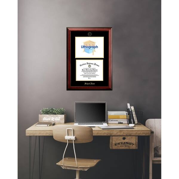 Seton Hall 11w x 8.5h Gold Embossed Diploma Frame with Campus Images