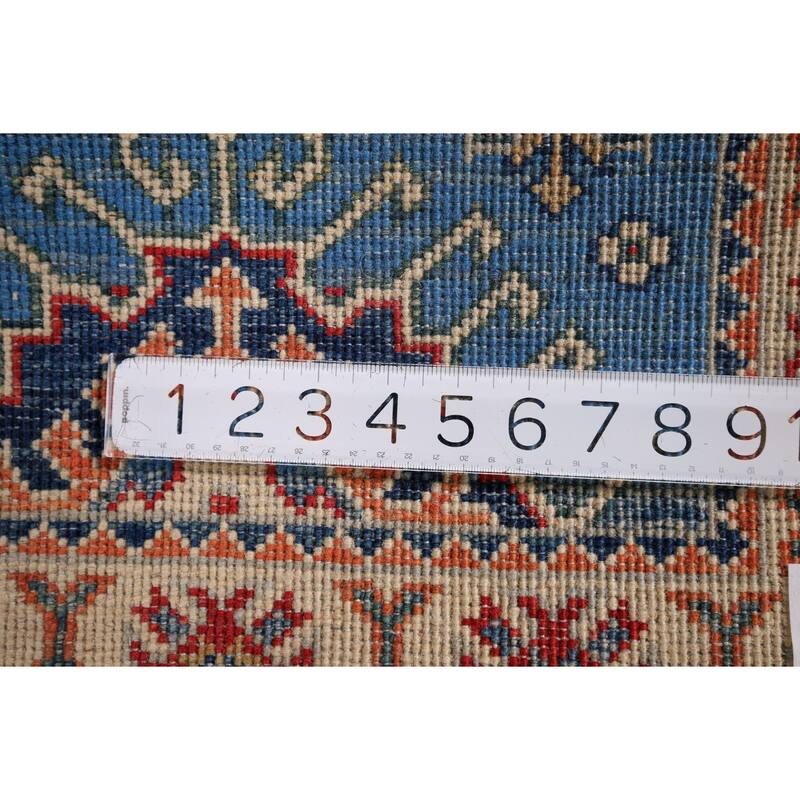 Blue Kazak Oriental Accent Rug Hand-Knotted Wool Carpet - 2'0" x 3'1"