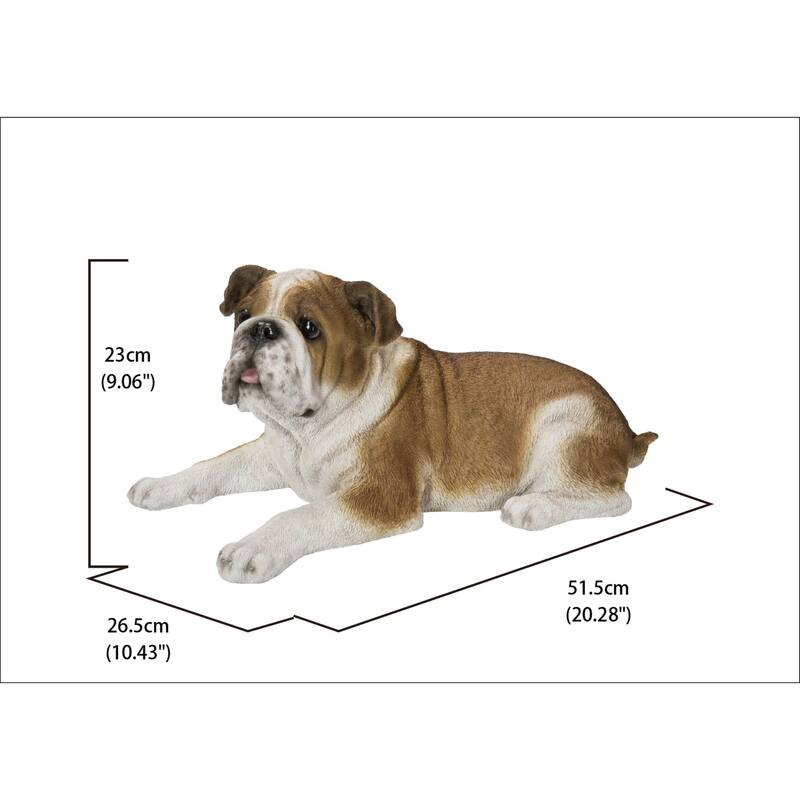 20.25" Lying Bulldog Outdoor Garden Statue