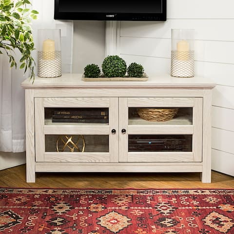 Bow Valley 44-inch White Wash Corner TV Stand Console