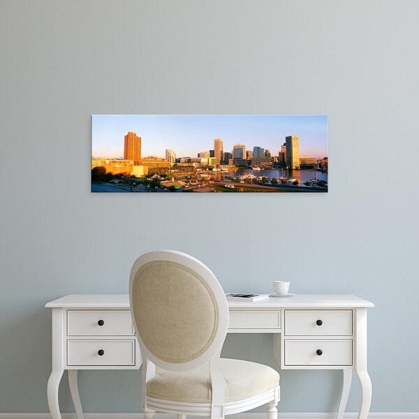 Easy Art Prints Panoramic Images's 'Maryland, Baltimore, Federal Hill Park, Inner Harbor area and skyline' Canvas Art
