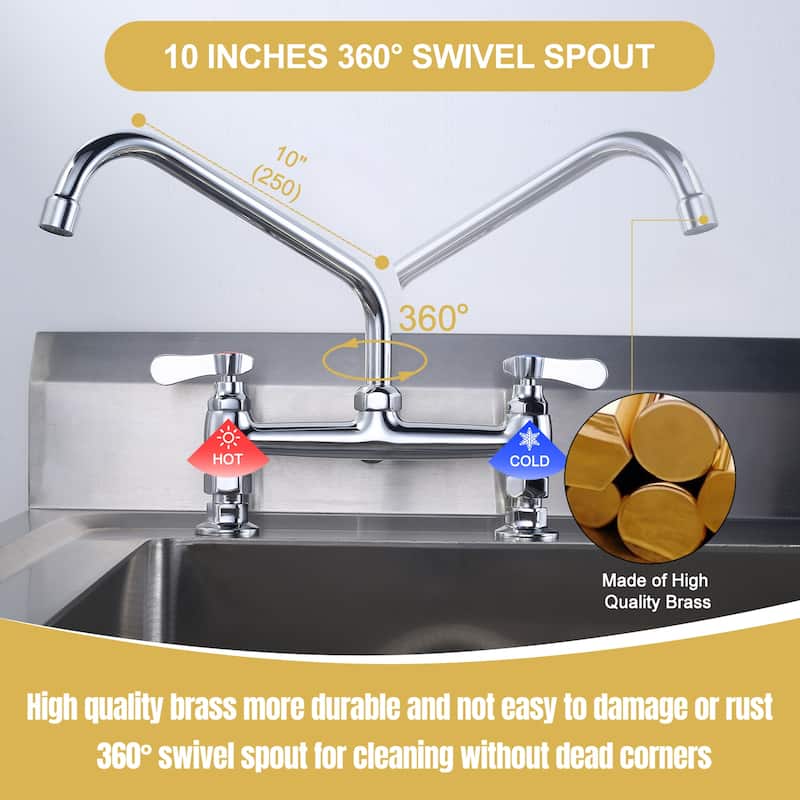 WOWOW Minimalist Bridge-Style Desk-Mounted Dual-Handle Faucet