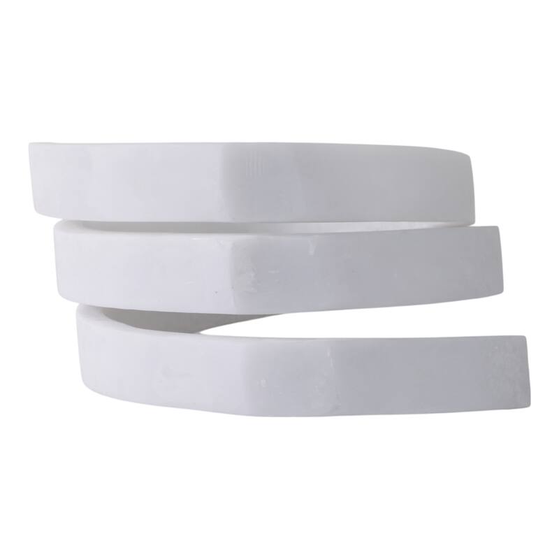 Resin Loopy Spiral Sculpture Decorative Object Glam Accent - 12" White - 10" x 7.09" x 11.6"