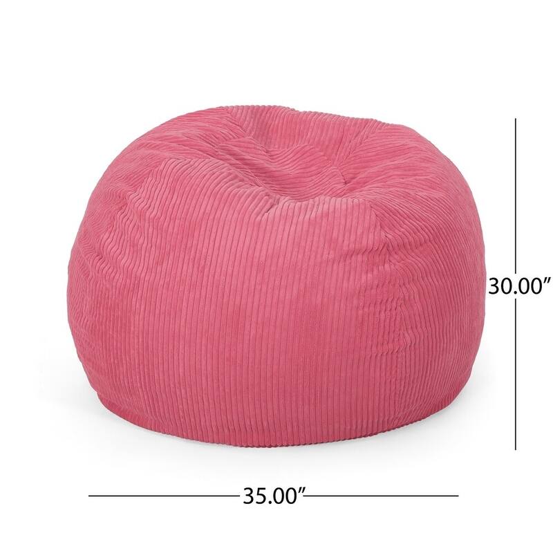 Modern Corduroy Polyester 3 ft. Bean Bag Chair