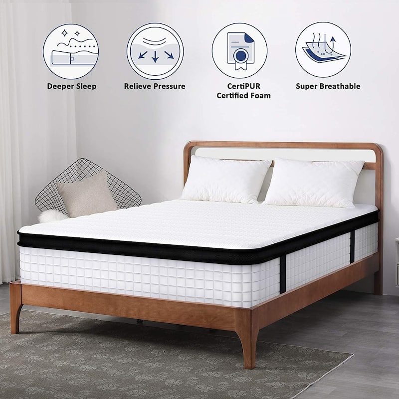 12 in. Medium Gel Memory Foam Hybrid Pocket Spring Pillow Top Full Mattress