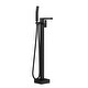 preview thumbnail 13 of 16, Freestanding Bathtub Faucet Waterfall Tub Filler Brushed Nickel Floor Mount Brass Bathroom Faucets with Hand Shower