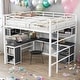 preview thumbnail 1 of 12, Modern Full Size Metal Loft Bed with Bookcase,Desk and Cabinet and Storage Functions For Bedroom