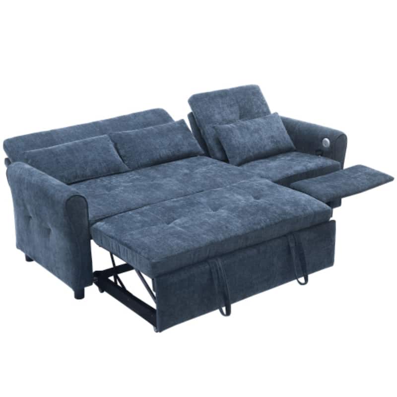 2-in-1 Sofa with Pull-Out Sleeper & Reversible Recliner by Harper&Bright Designs
