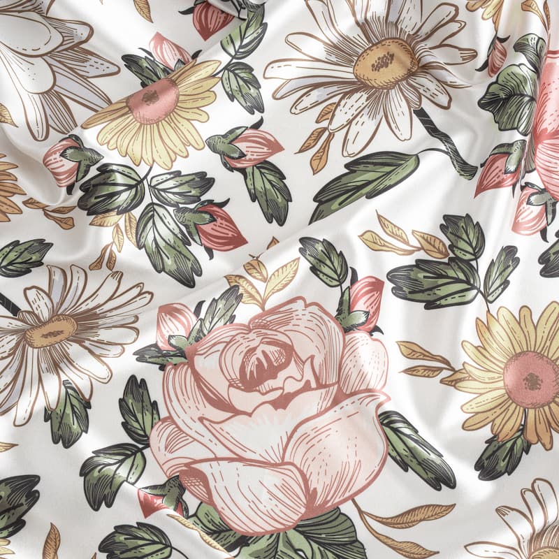 Sweet Jojo Designs Vintage Floral Boho Girl Satin Fitted Crib Sheet Blush Pink Bohemian Shabby Chic Farmhouse Sage Green White