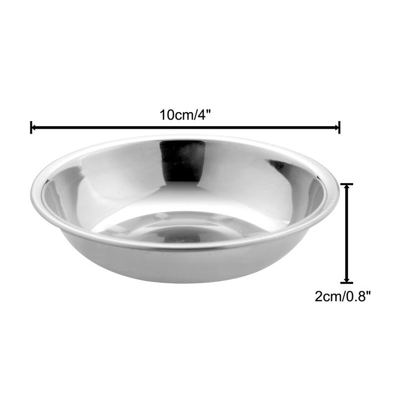 Restaurant Stainless Steel Condiment Container Dishes Silver Tone 10cm Dia 10pcs - Silver Tone