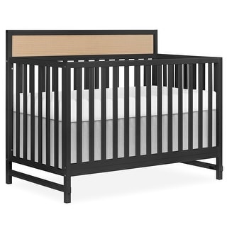 Dream On Me Kai Convertible Crib, Matte Black - Matte Black