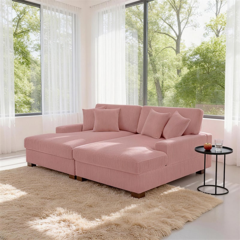 Oversized Modular Sectional Sofa Set with Pillows for Living Room