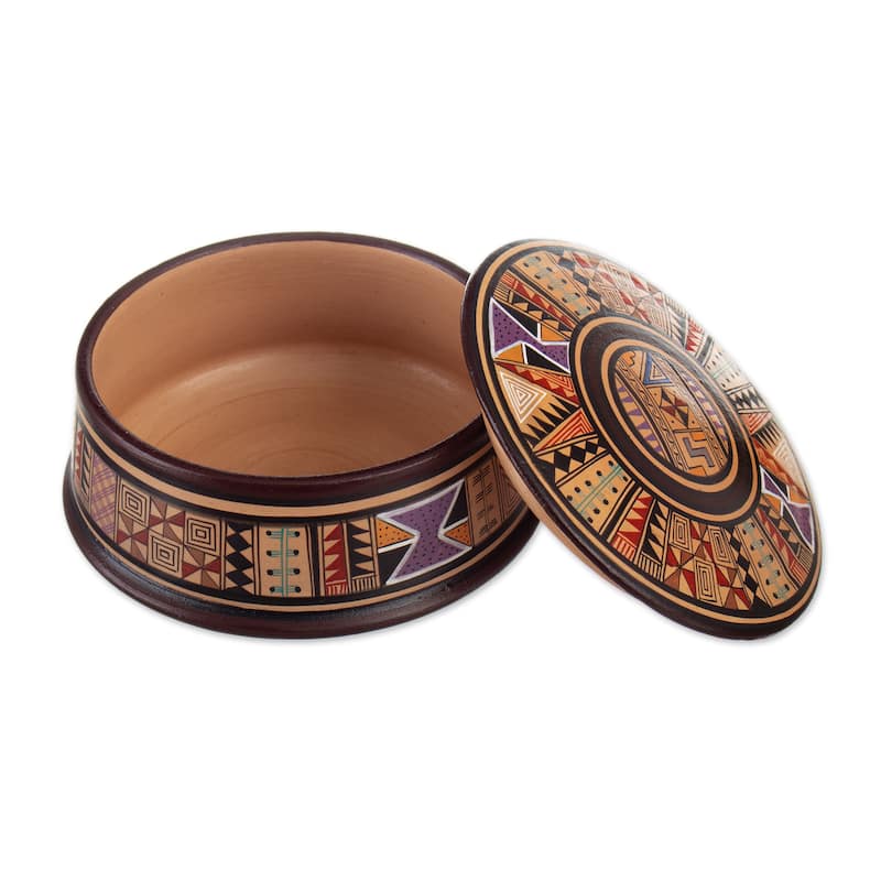 Novica Handmade Warmi Ceramic Decorative Box