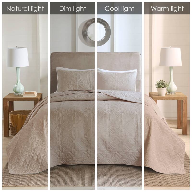510 Design Hayley Oversized Solid Texture 3 Piece Reversible Bedspread Set