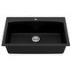 preview thumbnail 48 of 62, Karran Drop-In Quartz Single Bowl Kitchen Sink