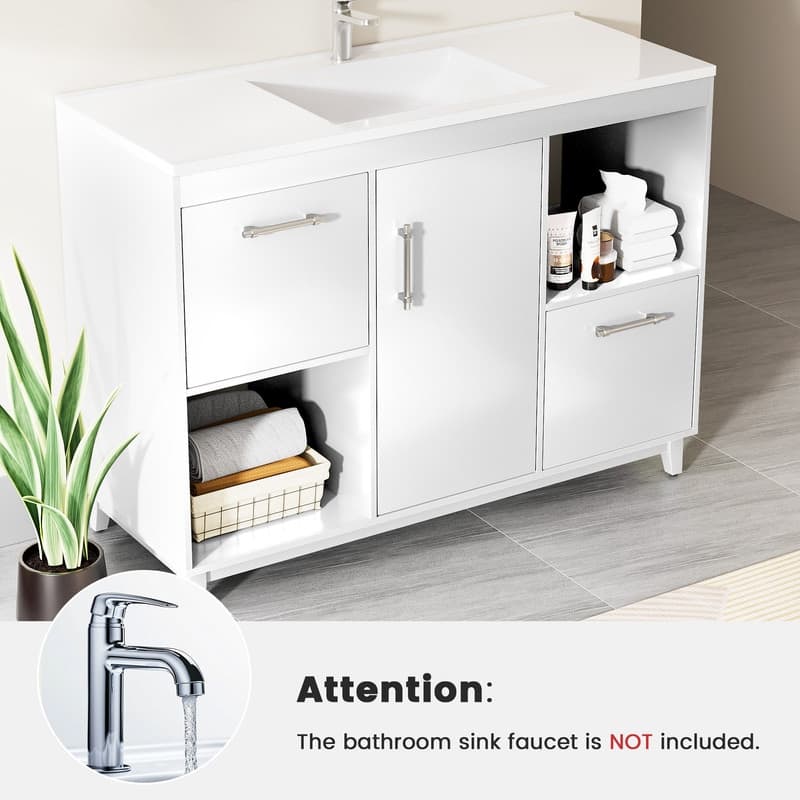 48-Inch Modern Bathroom Vanity with Sink,Ample Storage