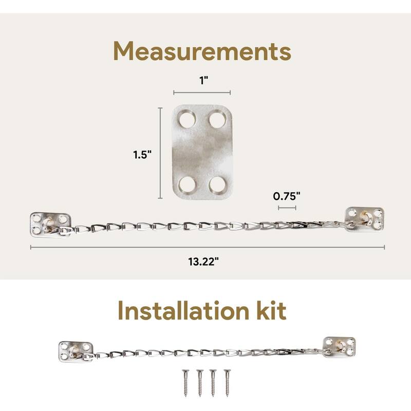 Mega Handles 12-Inch Transom Door Chain – Heavy-Duty Chain Stopper for Transom Windows, Cabinet Doors, Lids & Safety Restraint