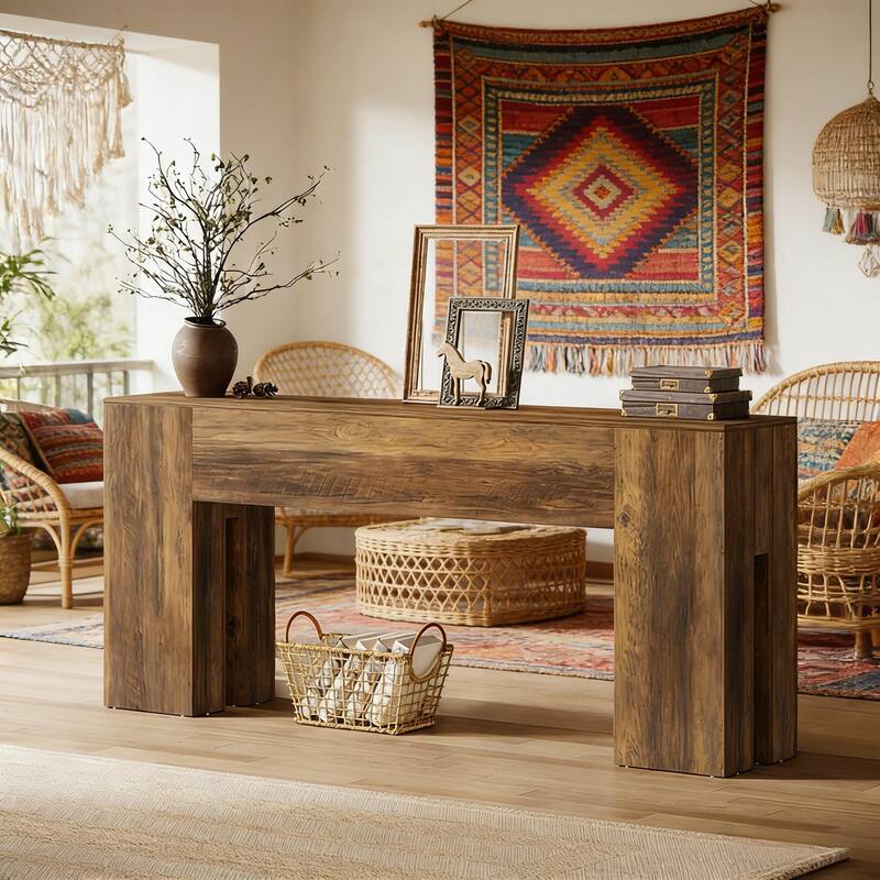 70" Rustic Console Table for Living Room and Entryway